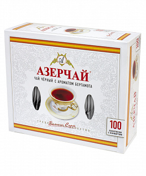 Чай "Азерчай" черный байховый с ароматом бергамота, 200гр (2г*100пак. с кон) карт/кор