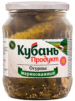 Огурцы "Кубань Продукт" маринованные 6-9см, 680гр ст/б