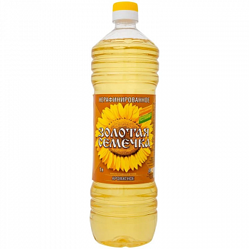 Масло "Золотая семечка" Ароматное подсолнечное нерафинированное, 1л пл/б