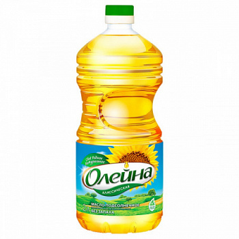 Масло "Олейна" подсолнечное рафинированное дезодорированное, 2л пл/б