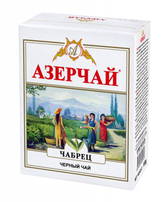 Чай "Азерчай" черный байховый с чабрецом, 100 гр карт/кор