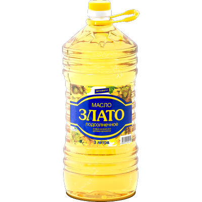 Масло "Злато" подсолнечное рафинированное дезодорированное, 3л пл/б