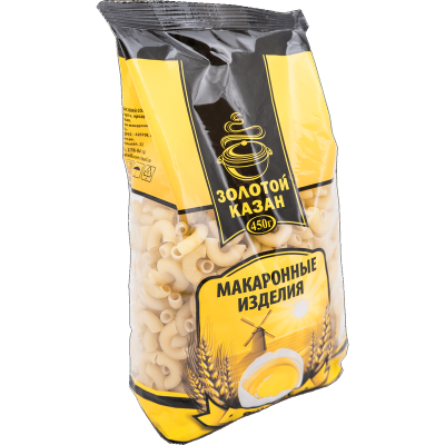 Макароны яичные "Золотой Казан" Рожки, 450гр мягк/уп