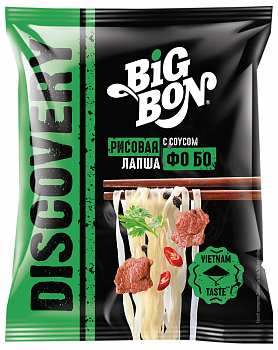 Лапша рисовая "BIGBON" По Вьетнамски с соусом Фо Бо, пачка 65гр