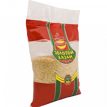 Рис "Золотой Казан" пропаренный, 3 кг мягк/уп