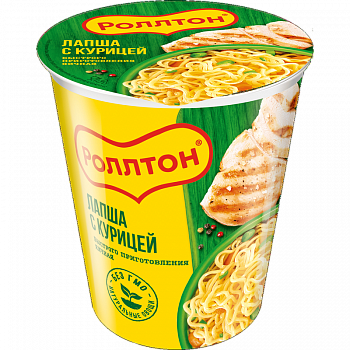 Лапша "Роллтон" Горячая порция с курицей, стакан 70гр