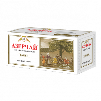 Чай "Азерчай" Букет черный байховый, 50гр (2г*25пак. с кон) карт/кор
