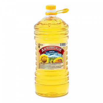 Масло "Аннинское" подсолнечное рафинированное дезодорированное, 3л пл/б