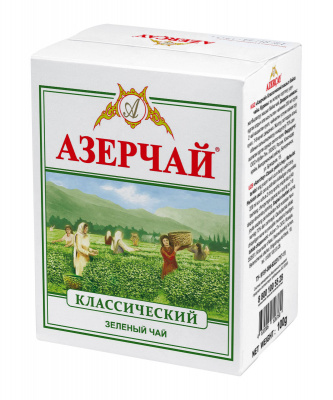 Чай "Азерчай" зеленый байховый, 100гр карт/кор