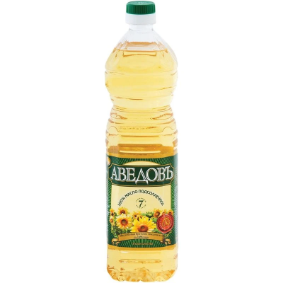 Масло "Аведовъ" подсолнечное рафинированное дезодорированное, 1л пл/б