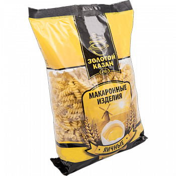 Макароны яичные "Золотой Казан"  Спираль, 450гр мягк/уп