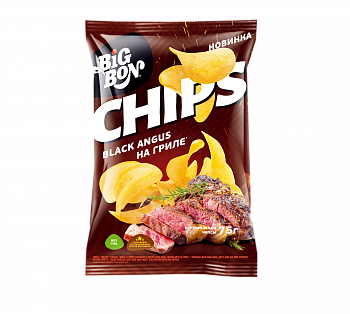 Чипсы "BIGBON" со вкусом Black Angus 75 гр