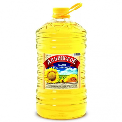 Масло "Аннинское" подсолнечное рафинированное дезодорированное, 5л пл/б